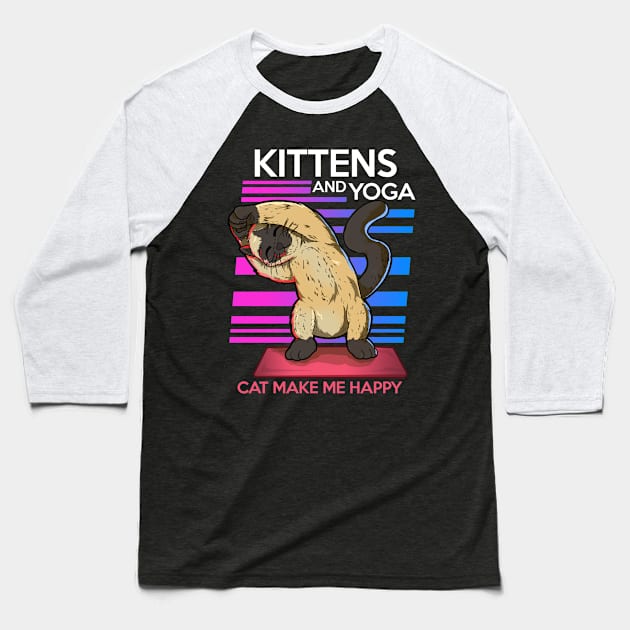 animal yoga cat cute and funny namaste Baseball T-Shirt by the house of parodies